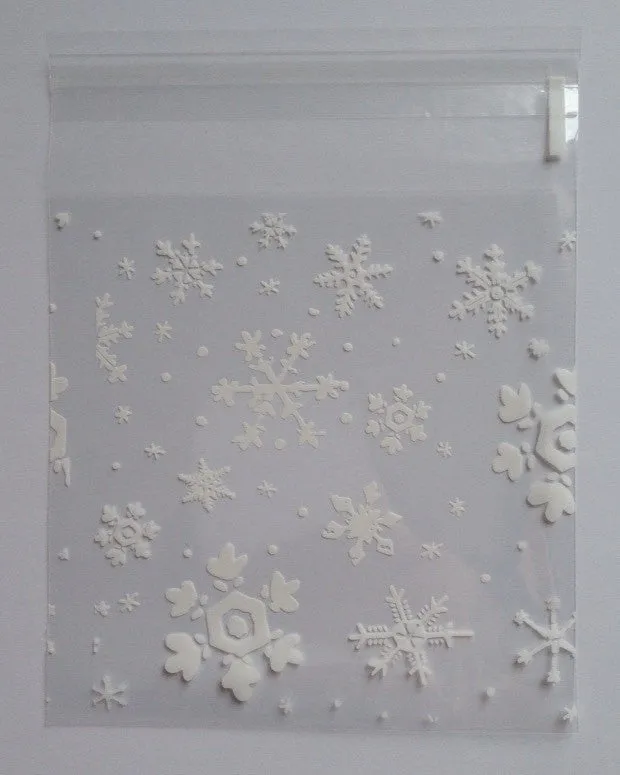 100 pcs cookie bags food bags candy bags food crafts wedding favour bags cake bags snowflakes winter
