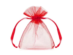 20 Red Organza Bags 7.5 X10cm