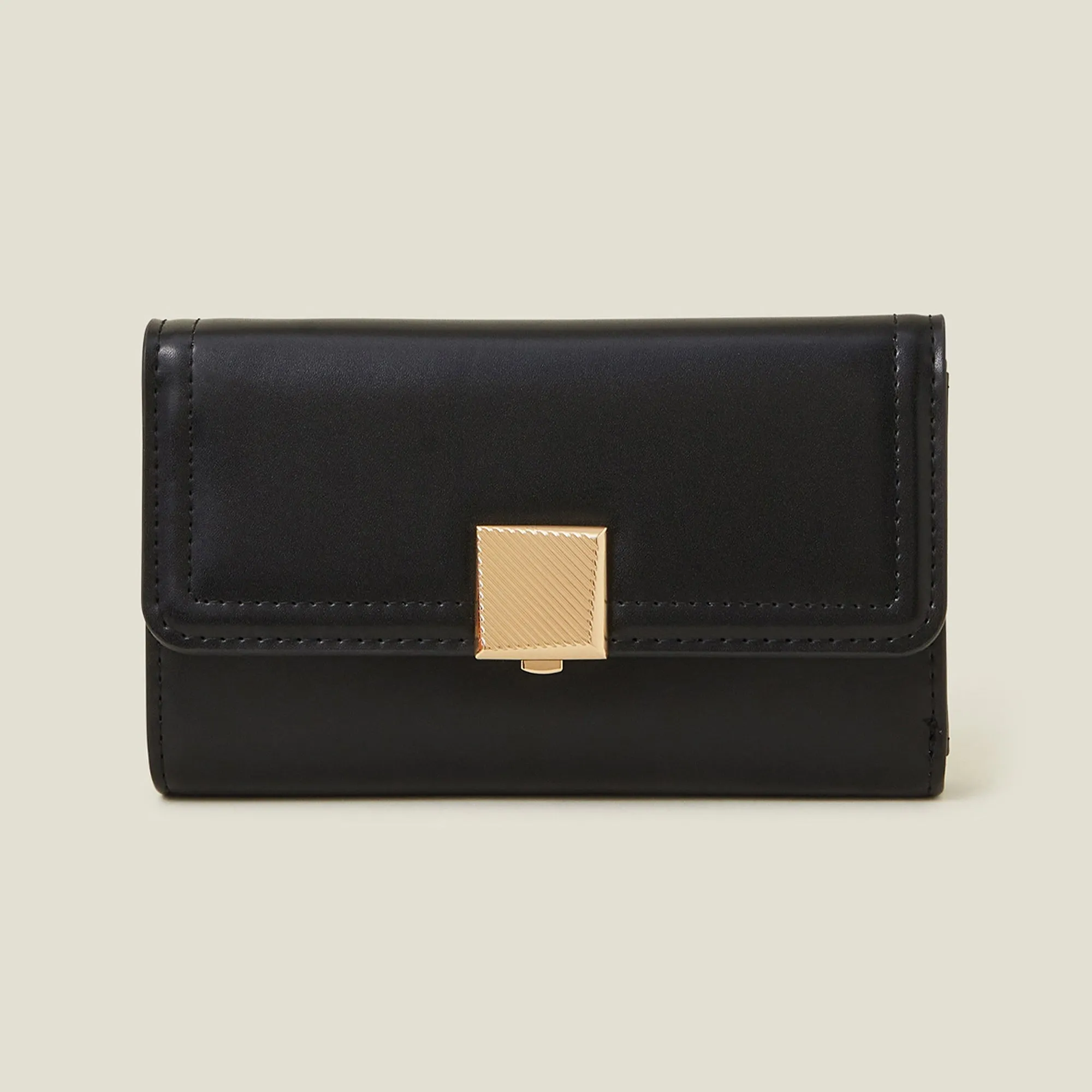 Accessorize London Women's Black Square Push-Lock Wallet