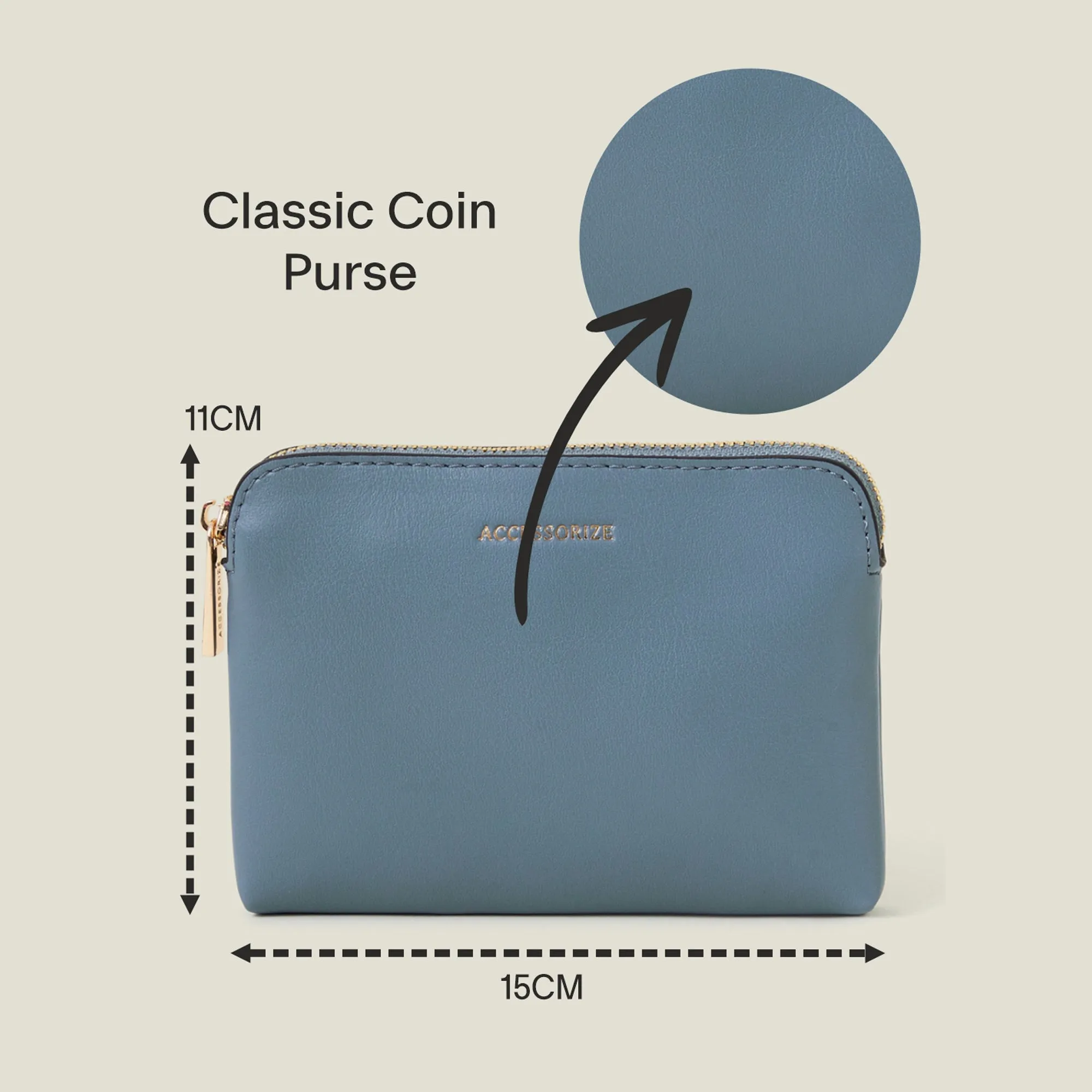Accessorize London Women's Classic Coin Purse- Blue