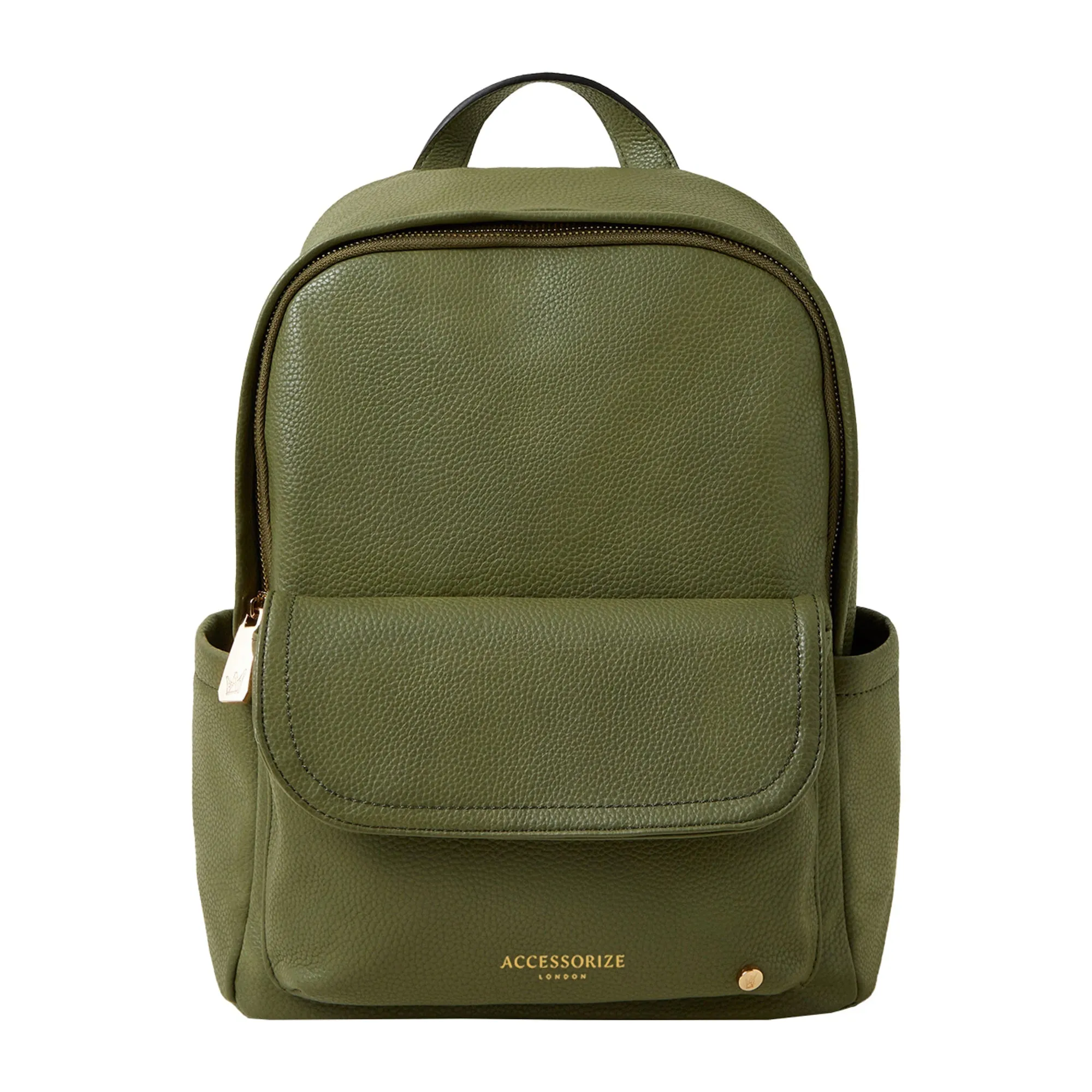 Accessorize London Women's Khaki Front Flap Backpack