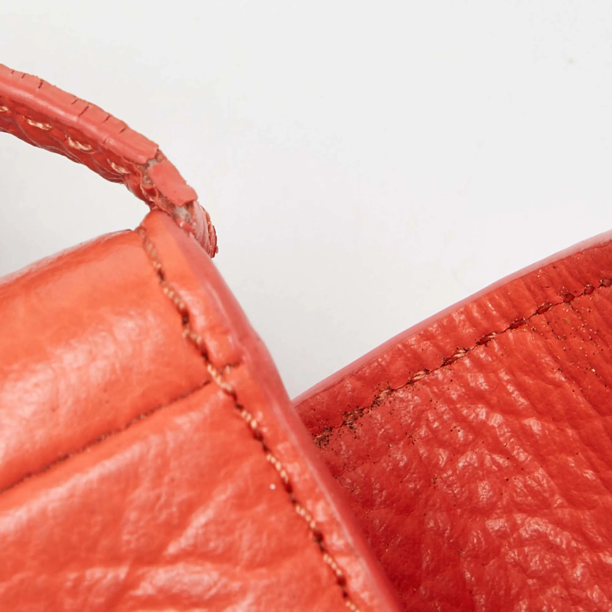 AIGNER Orange Leather Flap Crossbody Bag