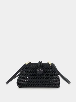 Almeria Mini Leather Raffia Pouch