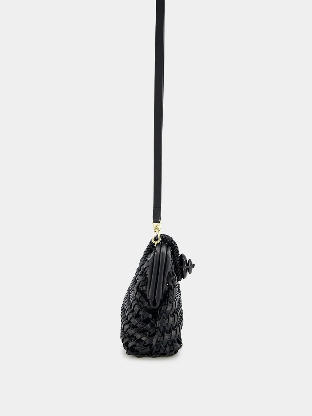 Almeria Mini Leather Raffia Pouch