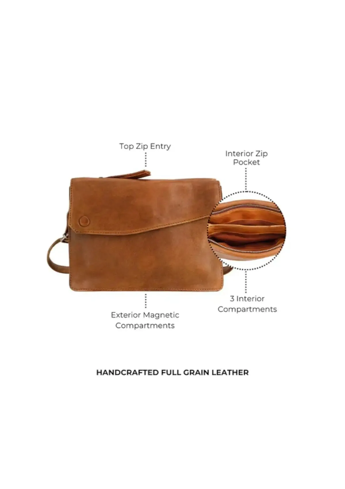 Avalon Leather Crossbody Bag - Black