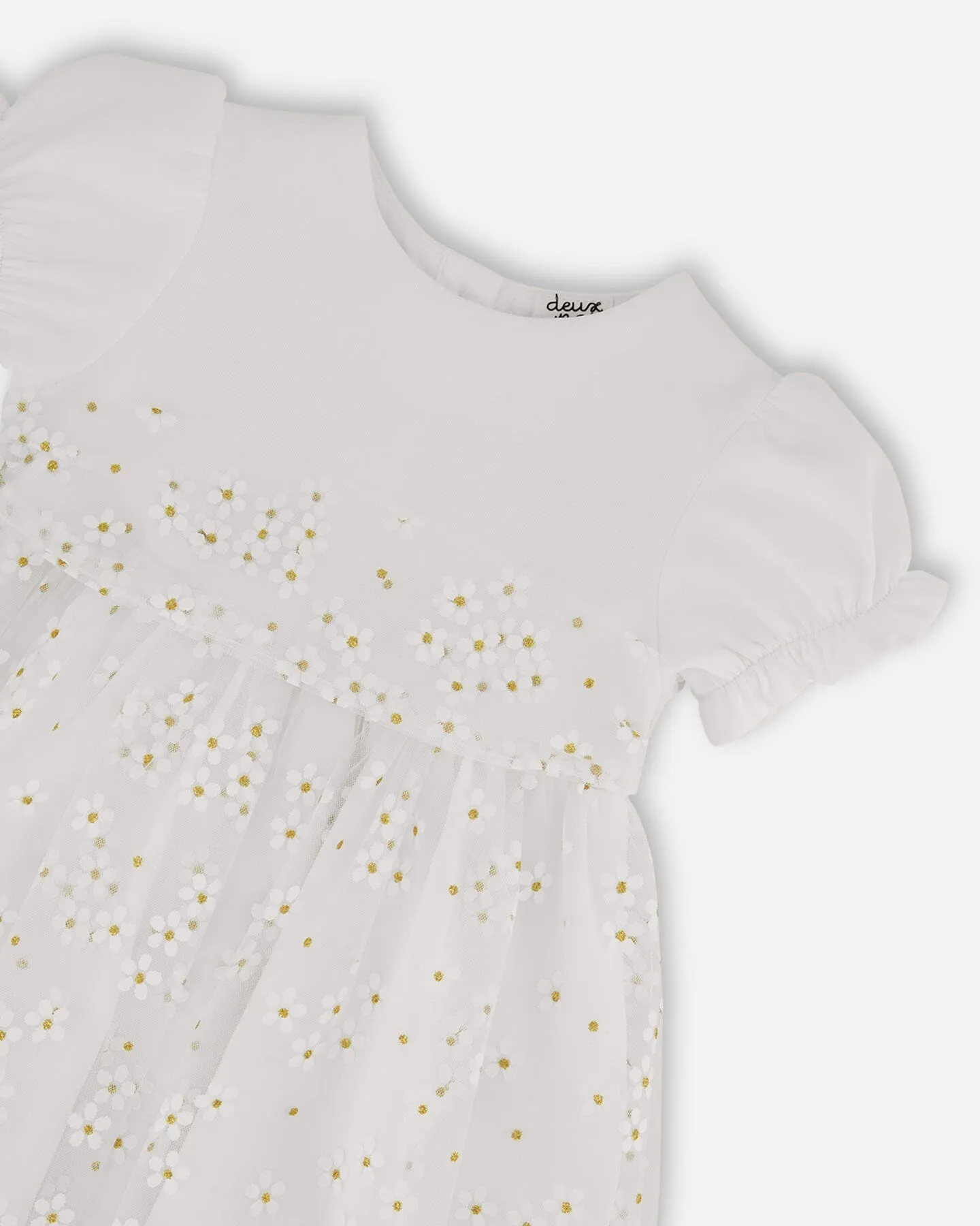 Baby Puff Sleeve Dress White