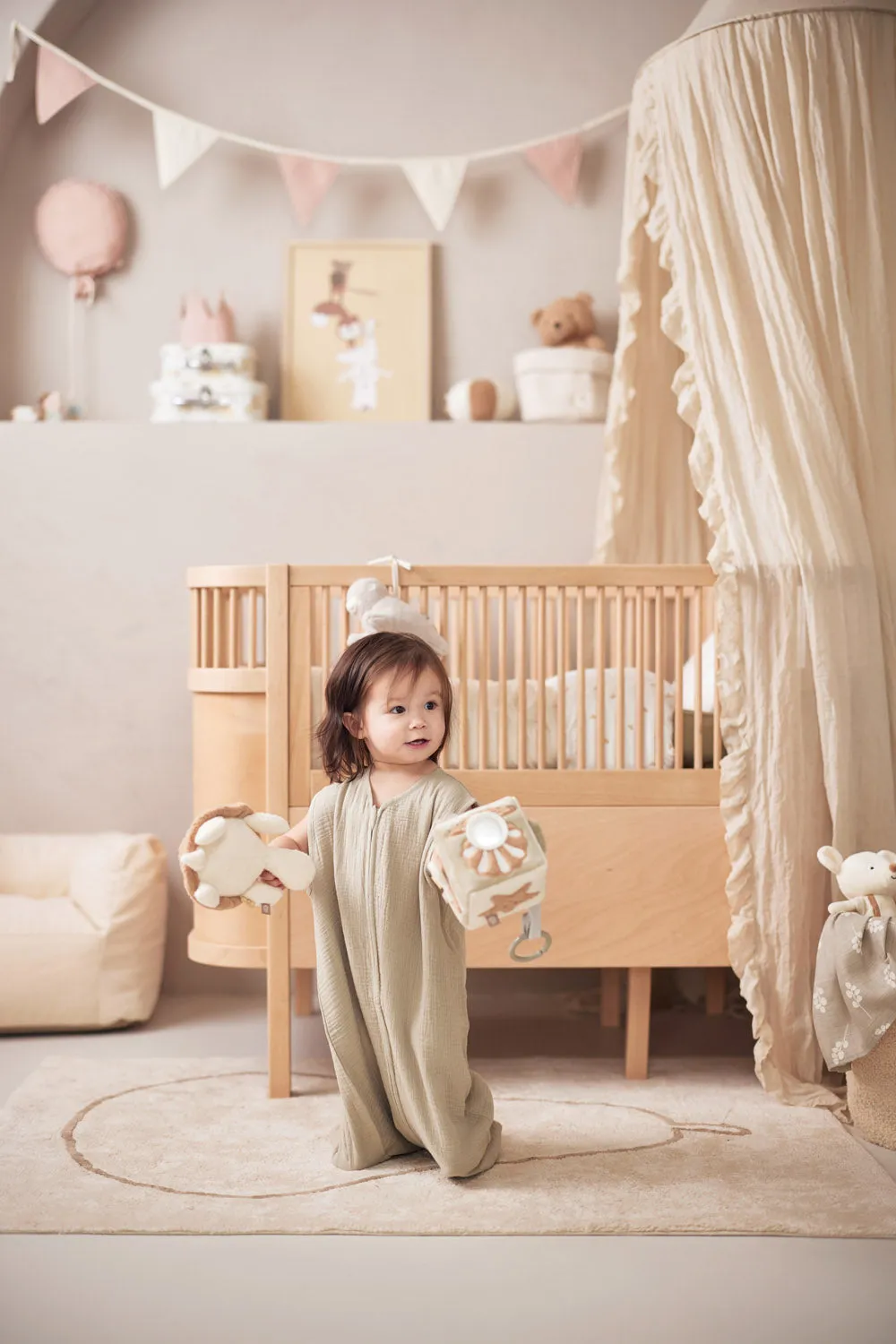 Baby Sleeping Bag Muslin 110cm Olive Green