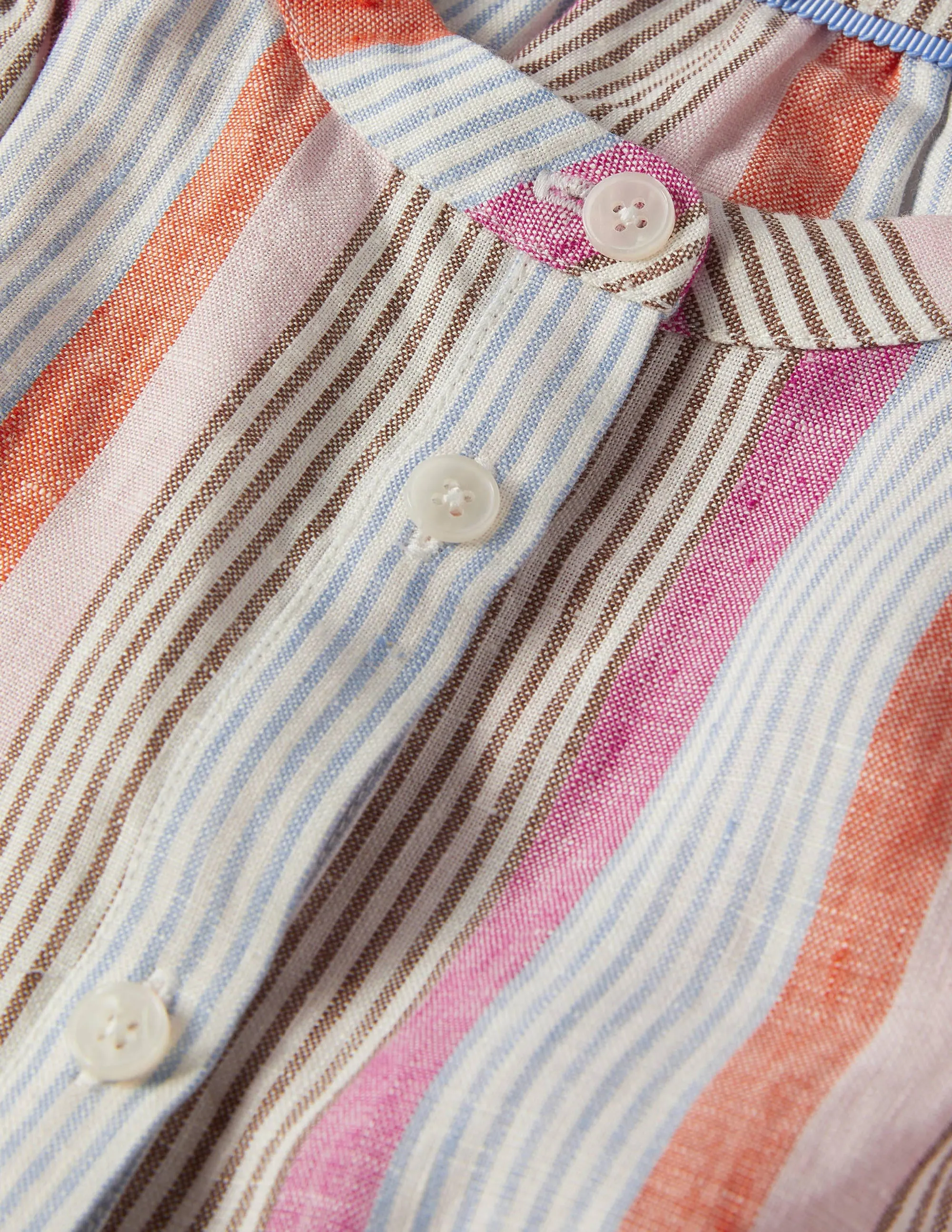 Becky Full Sleeve Linen Blouse-Firecracker, Cameo Pink Stripe