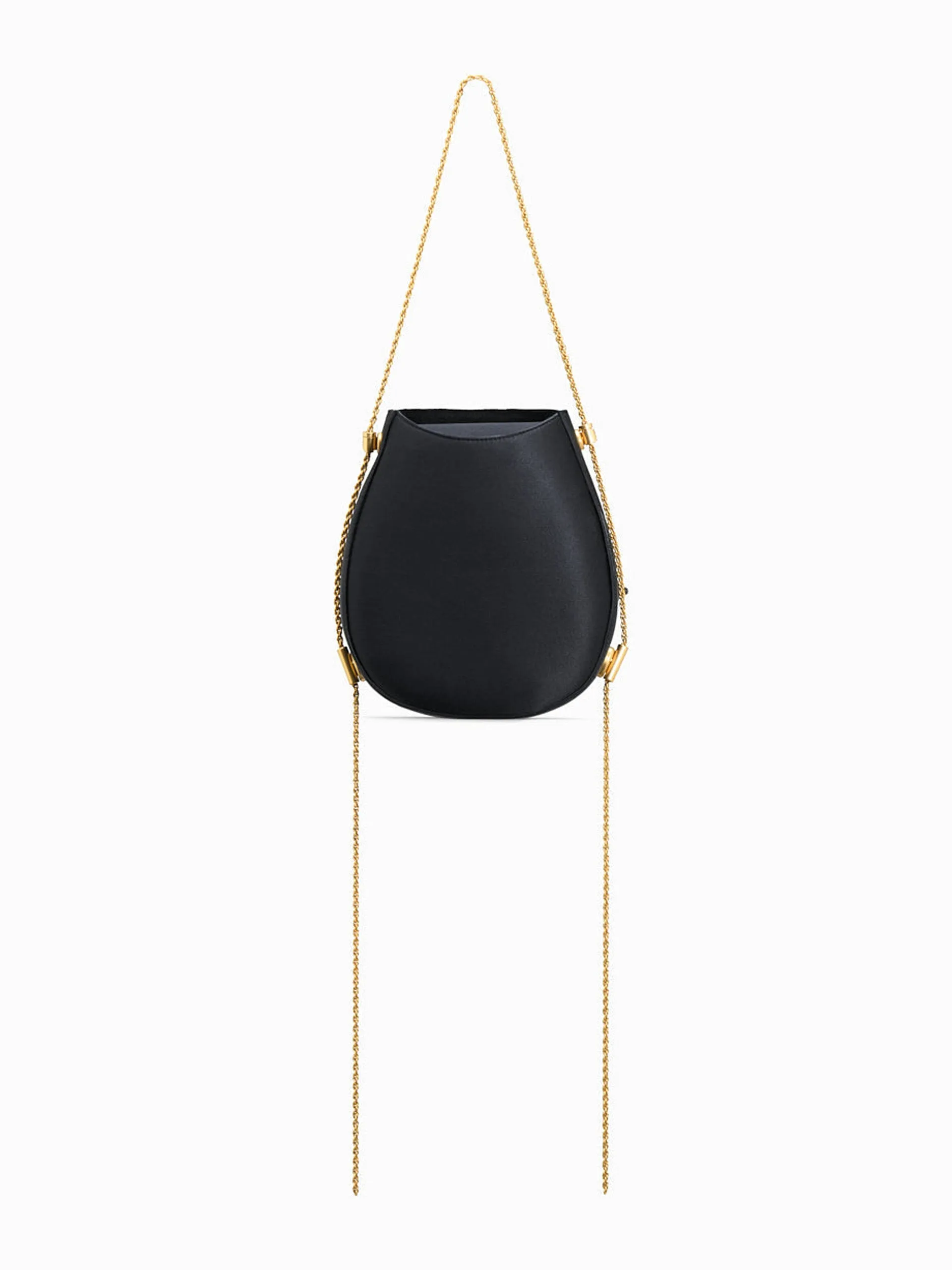 Black satin Corvus 0.1 shoulder bag