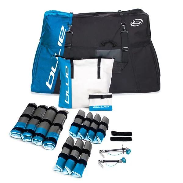 BLUE Bike Travel Case with Roller Wheels