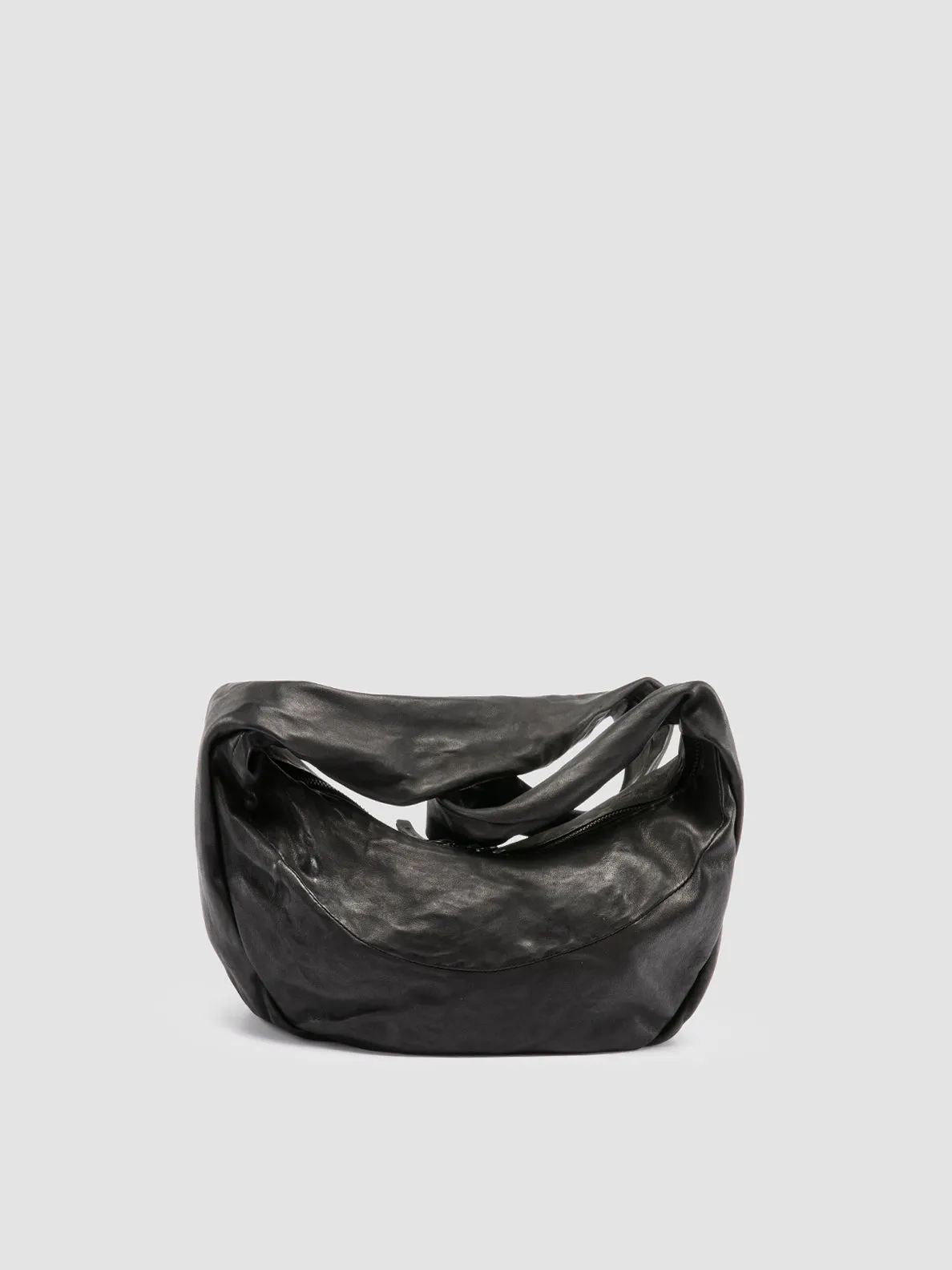 BOWLER 004 - Black Leather Shoulder Bag