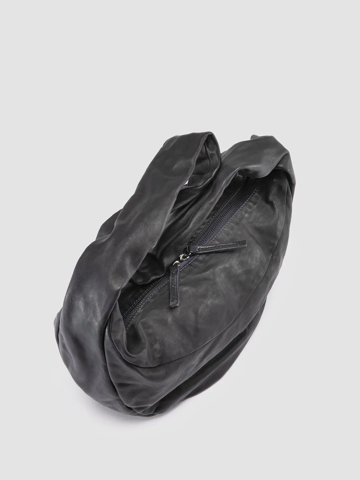 BOWLER 004 - Blue Leather Shoulder Bag