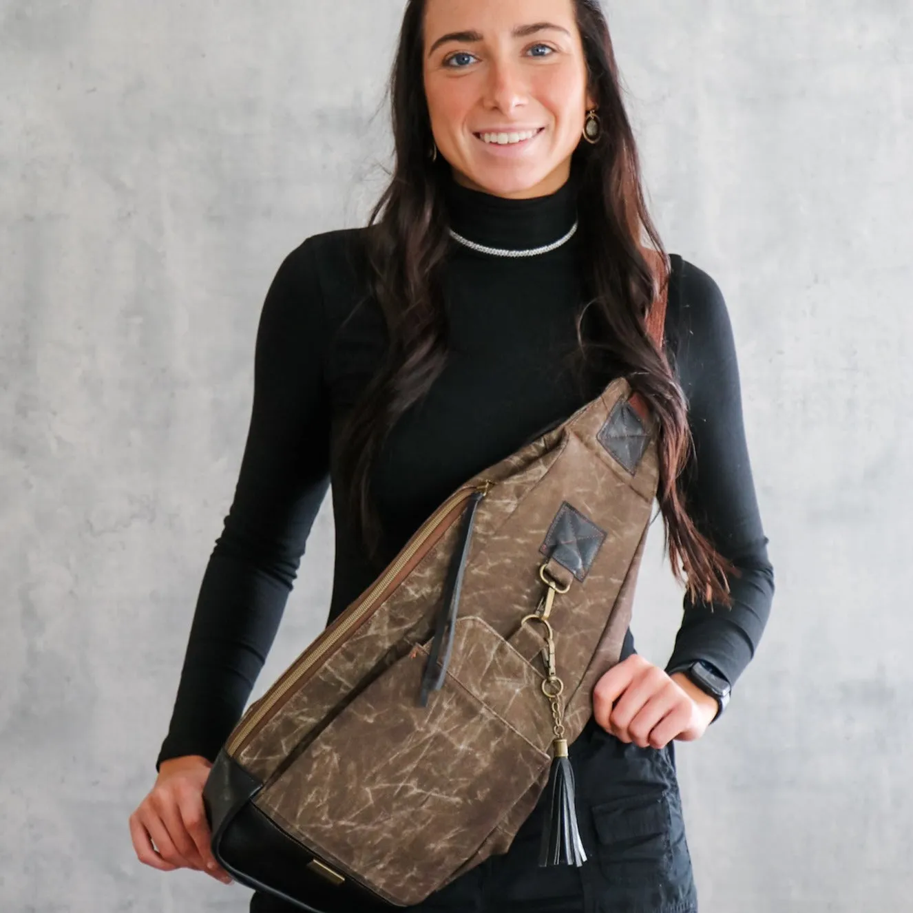 Brown Faux Waxed Duck Canvas