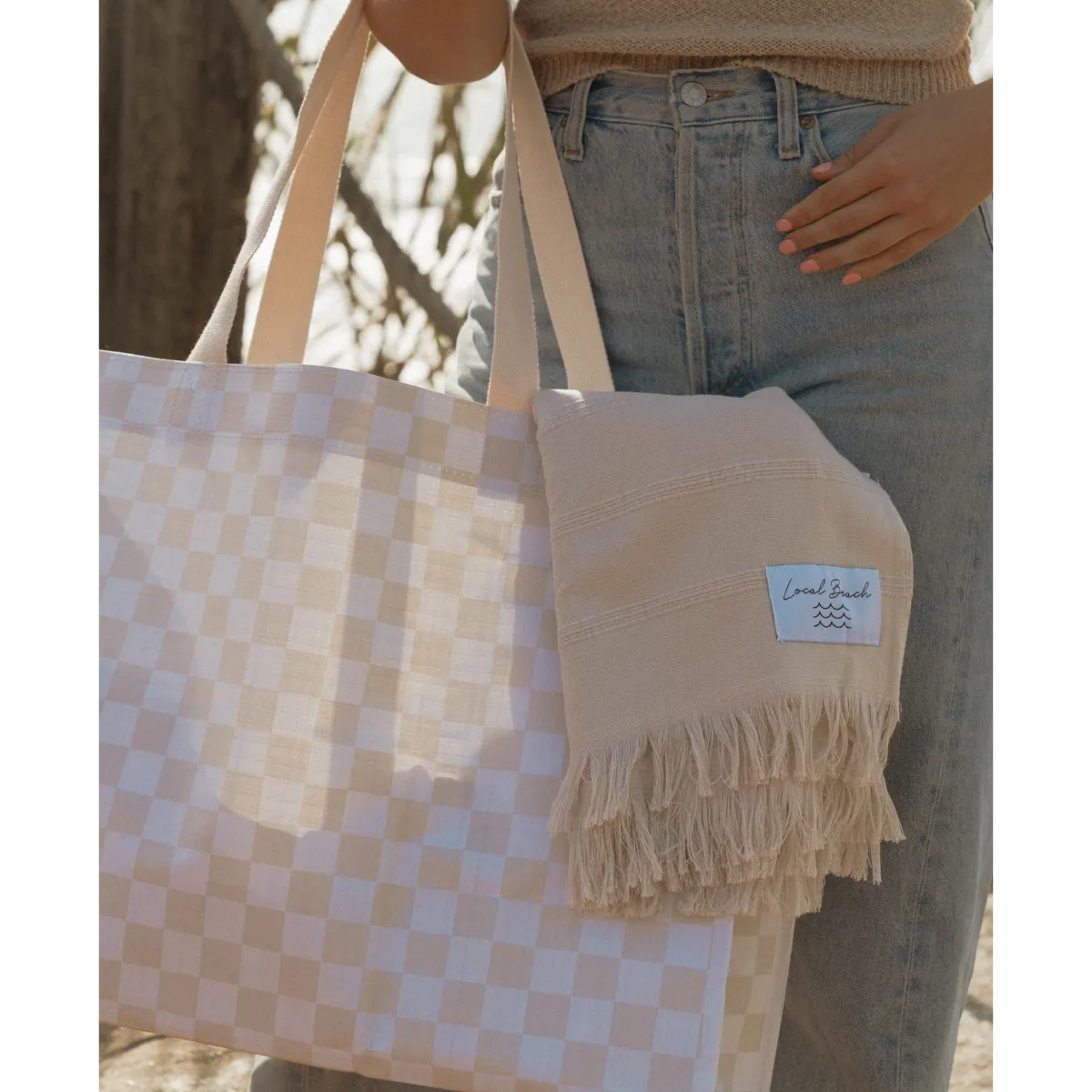 Checker XL All Day Bag with Matching Removable Pouch