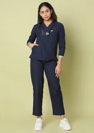 Classic Women's 5-Pocket Longsleeves (Navy) Scrub