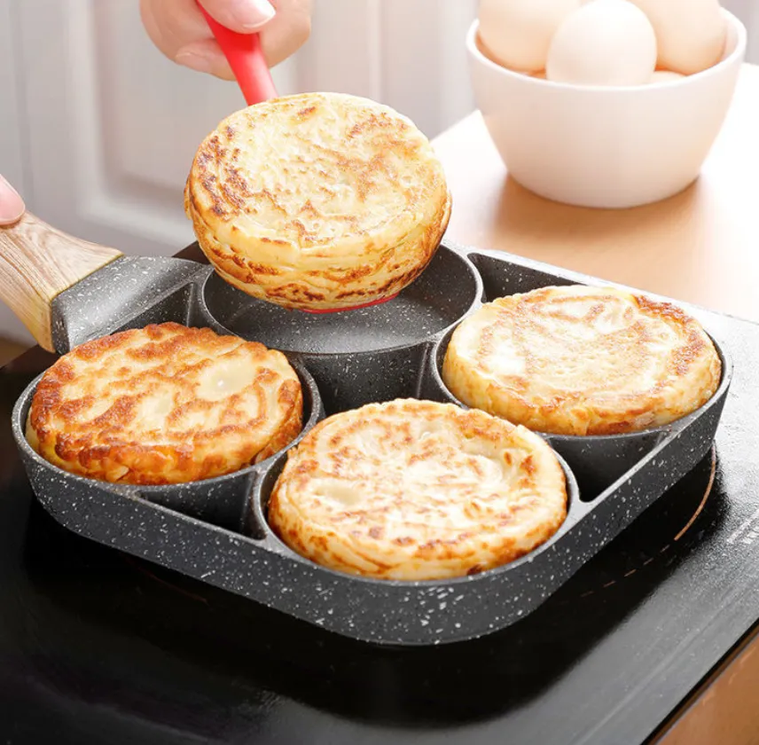 Fried Egg Pan Fried Egg Mold Four Hole Fried Egg Artifact Non-stick Pancake Pan Pan Pancake Machine Home Breakfast