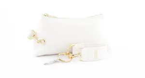 Frost White Vegan Leather 2-Piece Wristlet Set