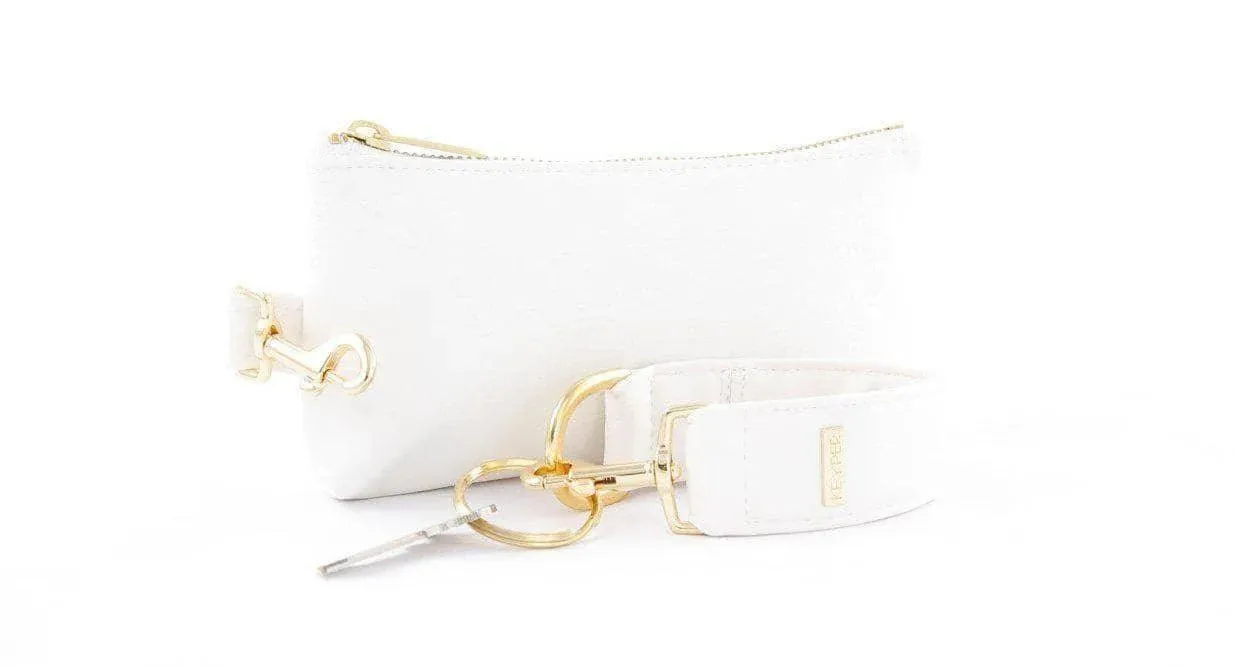 Frost White Vegan Leather 2-Piece Wristlet Set