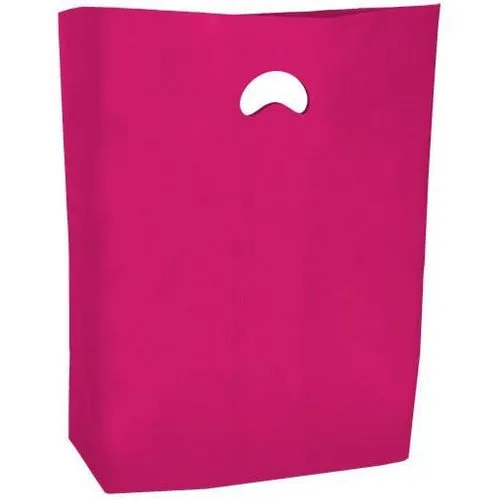 HDPE Blend Colored Merchandise Shopping Bags - 12" x 3" x 18" - (Magenta)