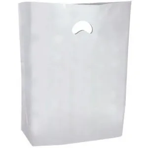 HDPE Blend Colored Merchandise Shopping Bags - 12" x 3" x 18" - (White)