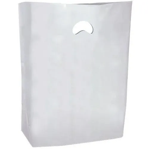 HDPE Blend Colored Merchandise Shopping Bags - 12" x 3" x 18" - (White)