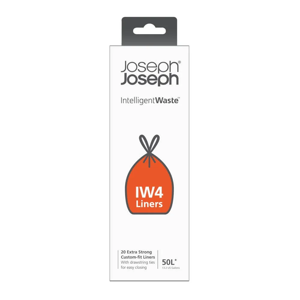 Joseph Joseph IW4 50L Grey Custom-Fit Bin Liners 20 Pack