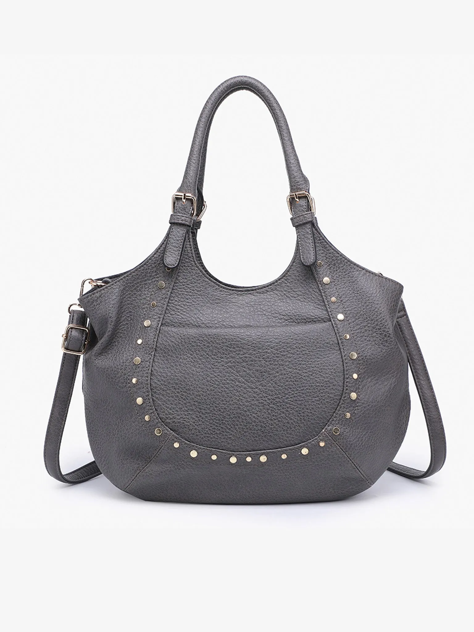 Kay Studded Hobo with Crossbody Strap