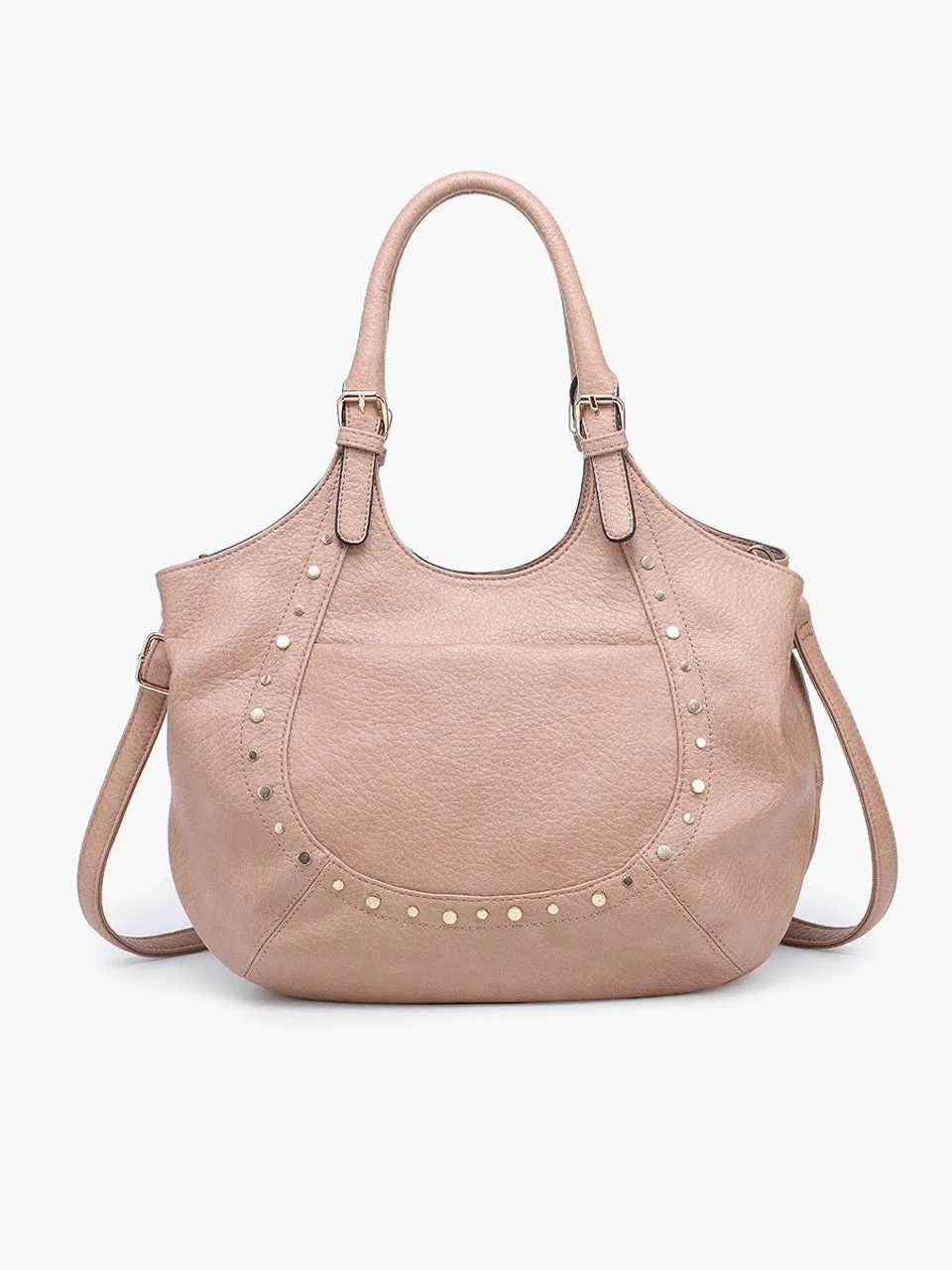 Kay Studded Hobo with Crossbody Strap