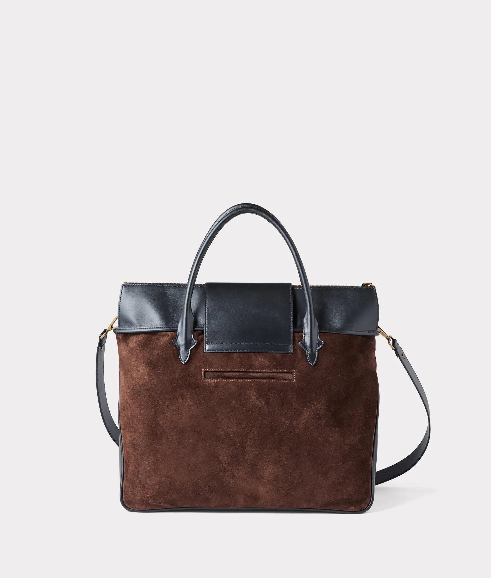 Large Roma Suede Tote :: Brown
