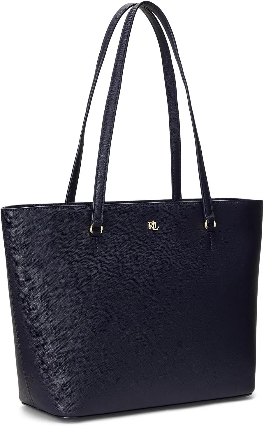 LAUREN Ralph Lauren Medium Leather Karly Crossover Tote in Refined Navy