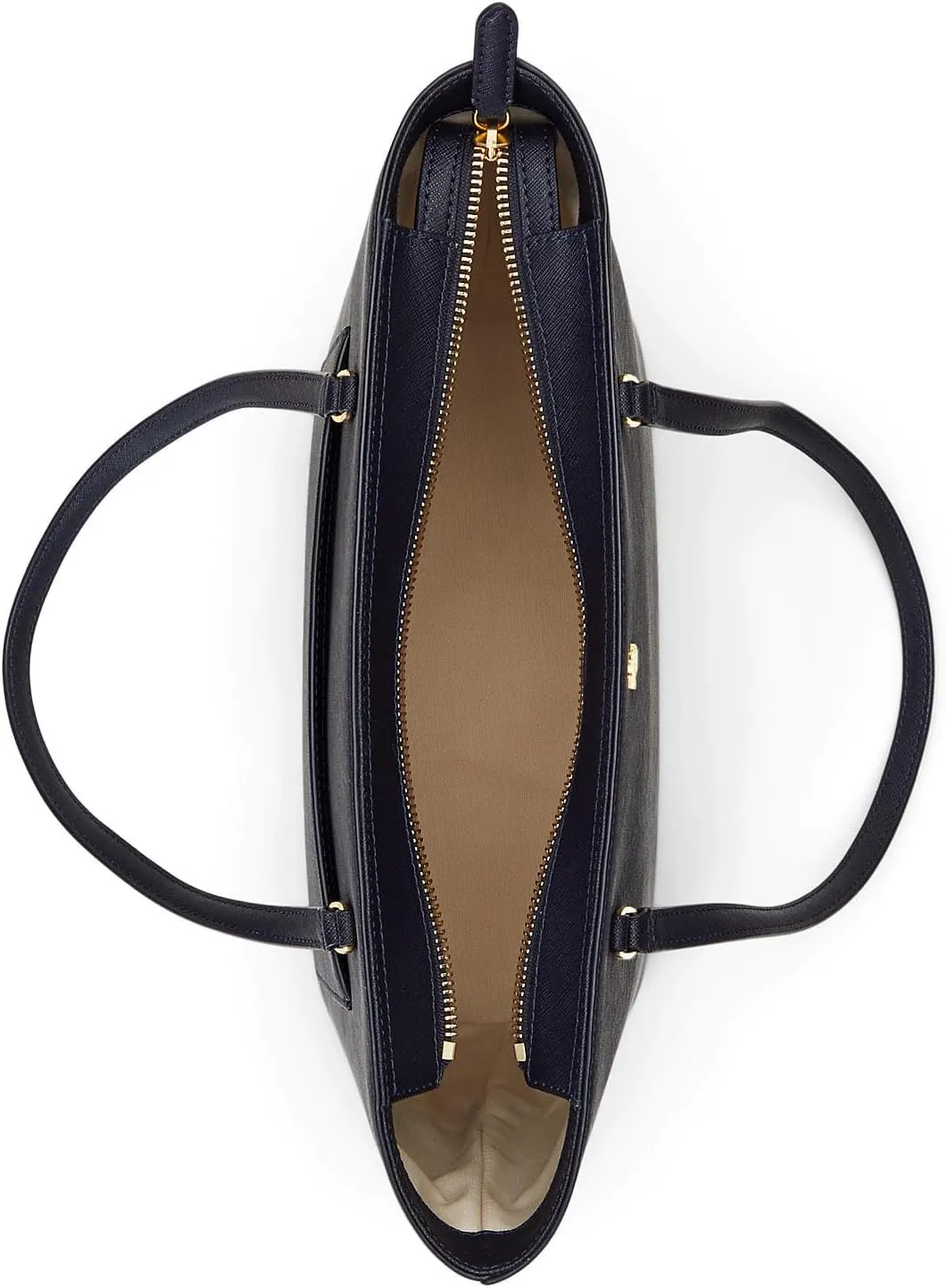 LAUREN Ralph Lauren Medium Leather Karly Crossover Tote in Refined Navy