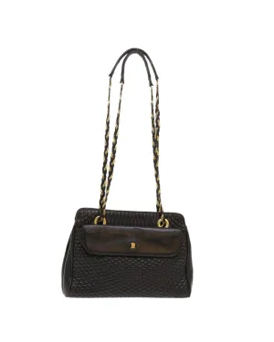 Luxury Black Lamb Skin Shoulder Bag with Chain Strap