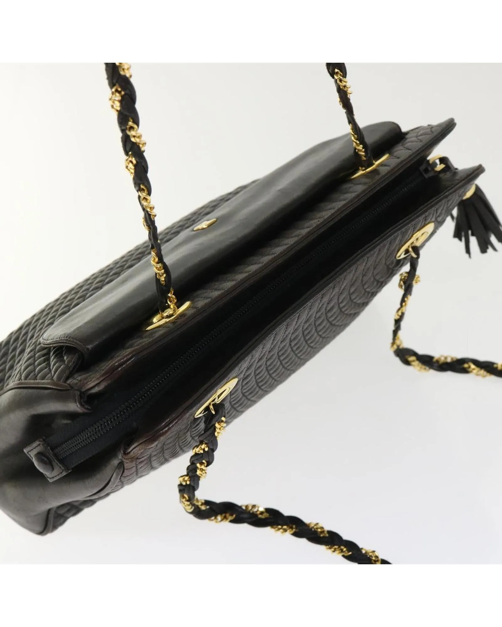 Luxury Black Lamb Skin Shoulder Bag with Chain Strap