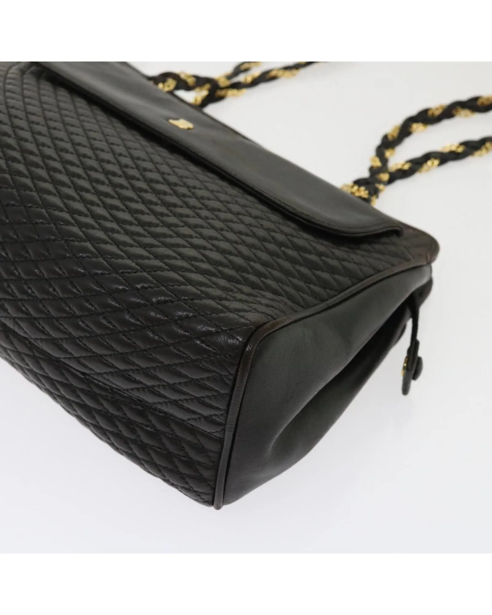Luxury Black Lamb Skin Shoulder Bag with Chain Strap