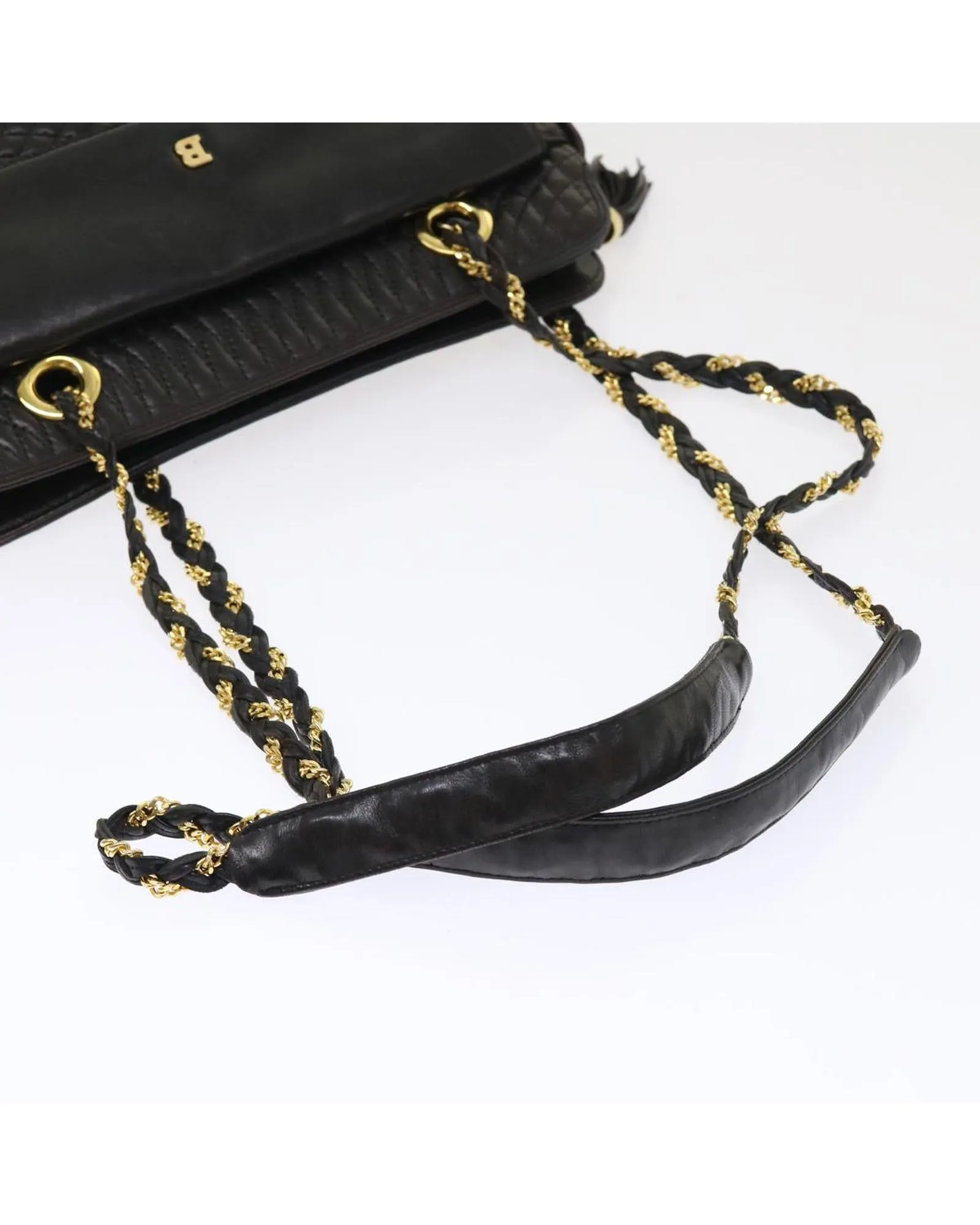 Luxury Black Lamb Skin Shoulder Bag with Chain Strap