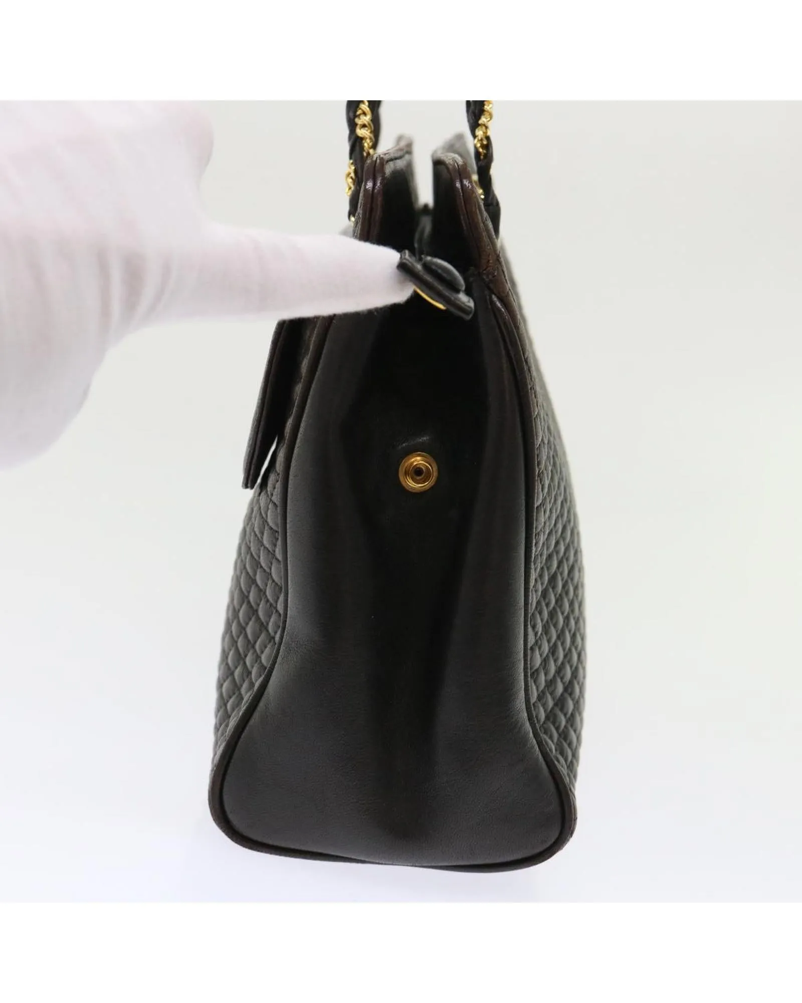 Luxury Black Lamb Skin Shoulder Bag with Chain Strap