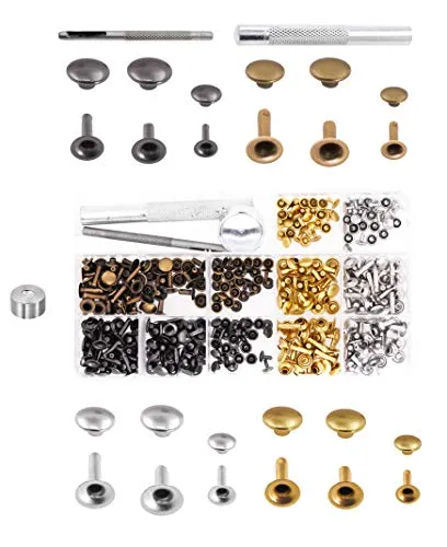 Mandala Crafts Rivet Kit and Punch Press Setting Tool for Leather, Fabric, Clothing Decorative Metal Studs