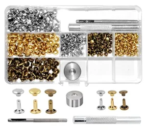 Mandala Crafts Rivet Kit and Punch Press Setting Tool for Leather, Fabric, Clothing Decorative Metal Studs