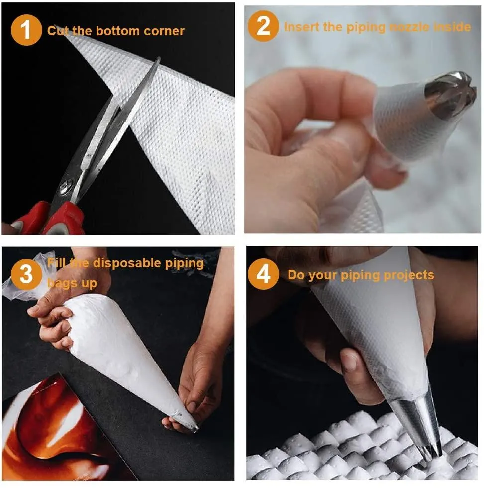 Medium Piping Bags Plastic Pastry 100 Pcs