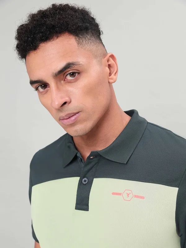 Men Colorblock Relax Fit Polo T-shirt with TECHNO COOL 