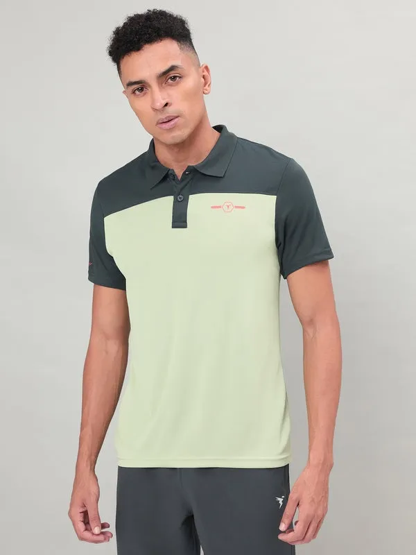 Men Colorblock Relax Fit Polo T-shirt with TECHNO COOL 