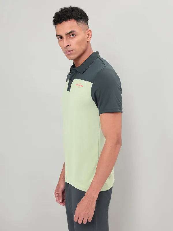 Men Colorblock Relax Fit Polo T-shirt with TECHNO COOL 