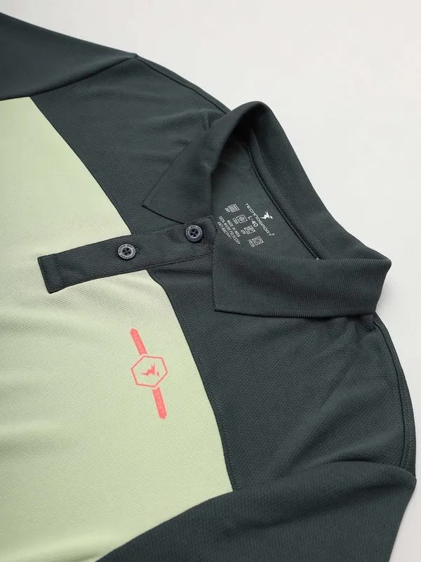 Men Colorblock Relax Fit Polo T-shirt with TECHNO COOL 