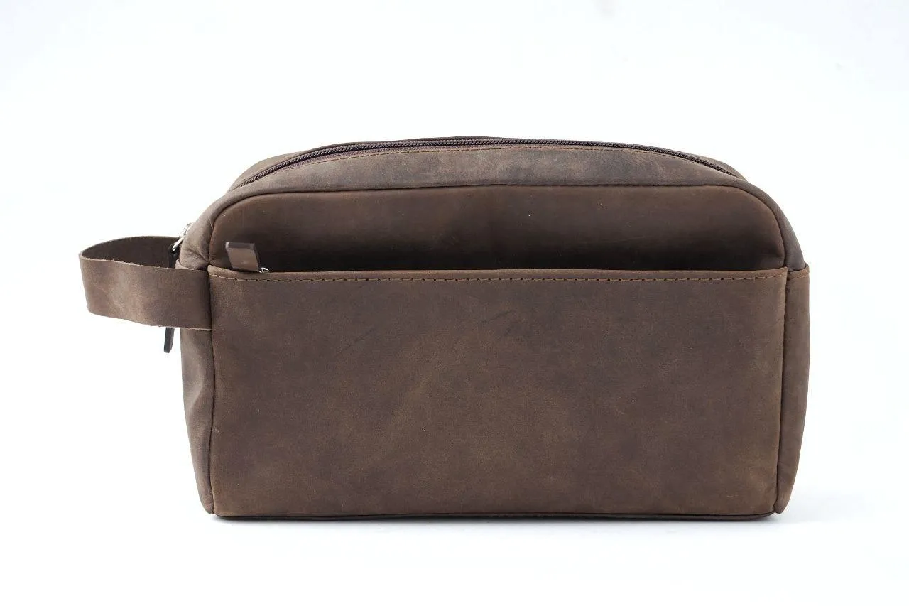 Men's Clutch Bag (Dark Brown Oily Pull-up)