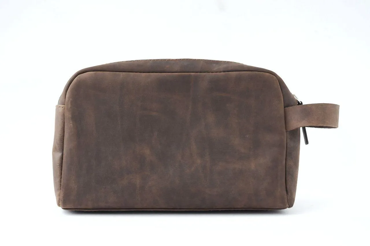 Men's Clutch Bag (Dark Brown Oily Pull-up)
