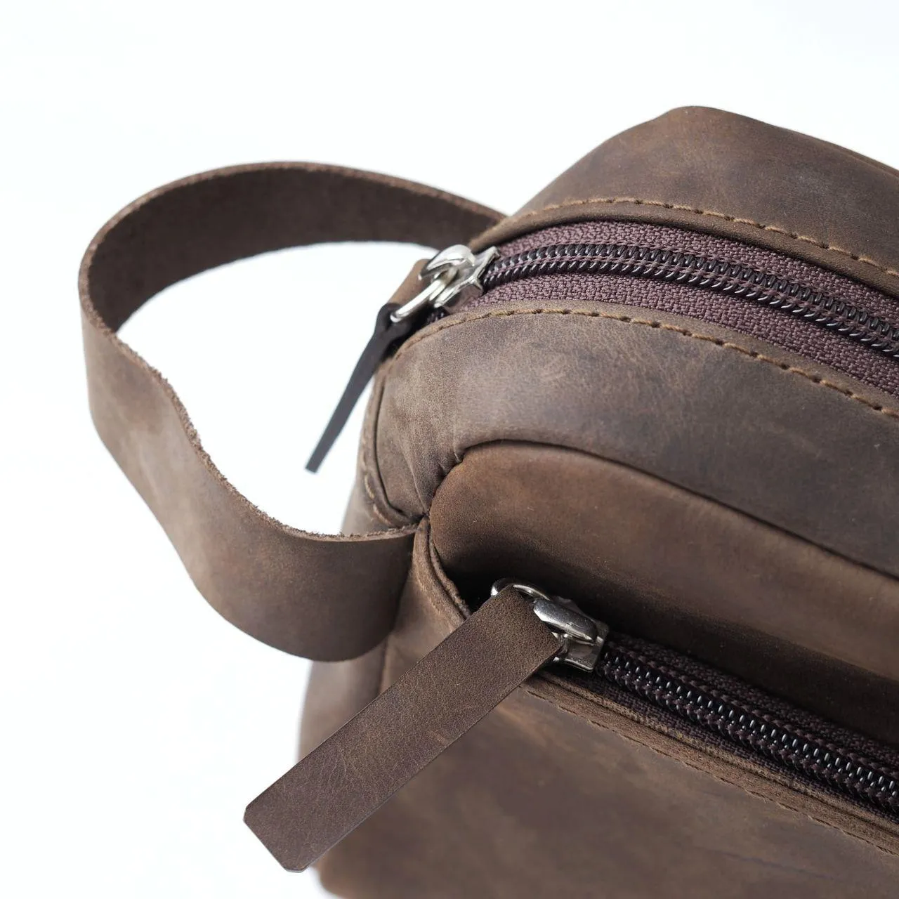 Men's Clutch Bag (Dark Brown Oily Pull-up)