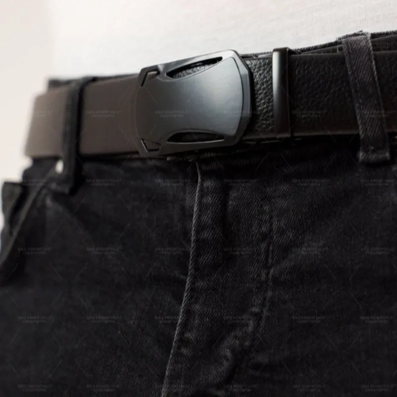 Men's Ratchet Belt - Premium Microfiber Leather Adjustable with Unique Slide Belt Buckle