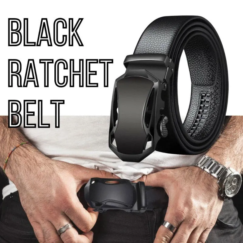 Men's Ratchet Belt - Premium Microfiber Leather Adjustable with Unique Slide Belt Buckle