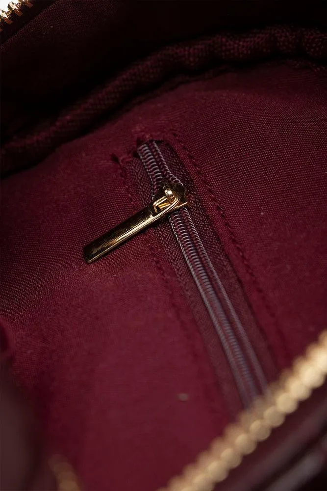 Mini Bowler Chain Bag Burgundy