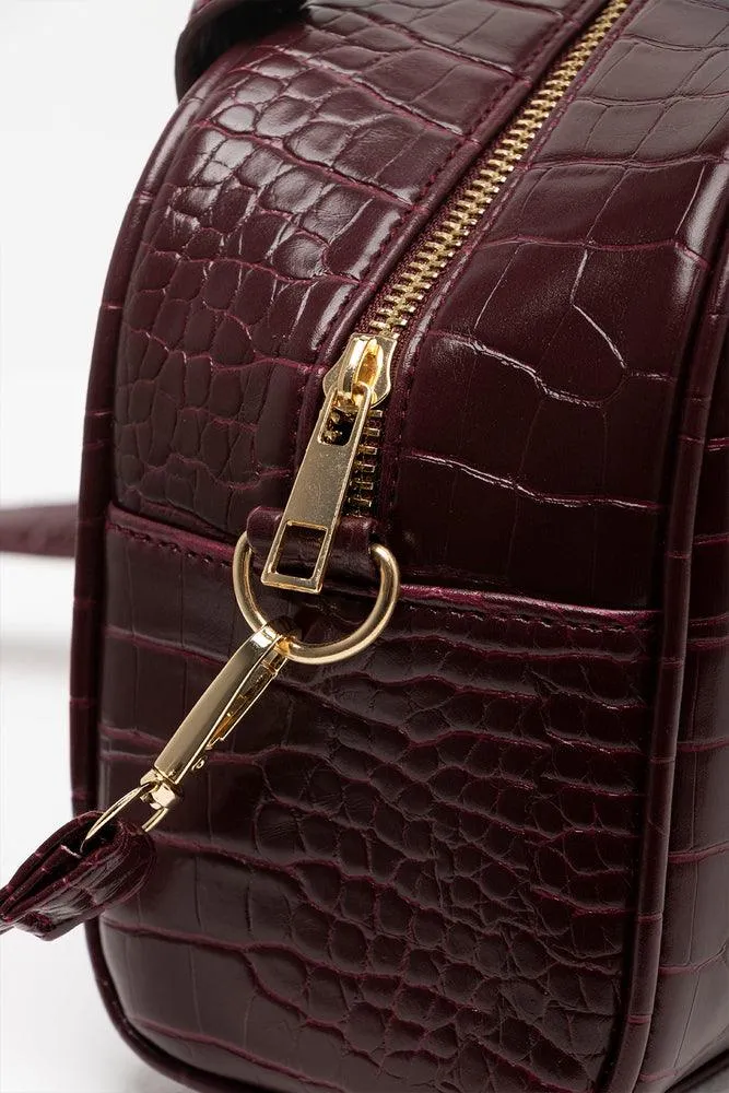 Mini Bowler Chain Bag Burgundy